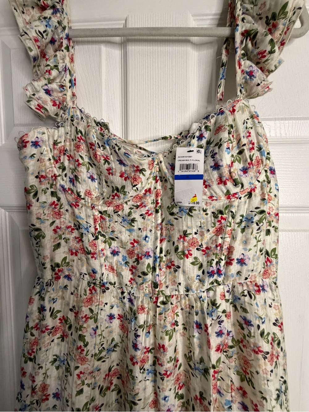 ASTR The Label Wedelia Floral Bustier Midi Dress XL NWT Corset Lace-Up Back - Picture 4 of 16